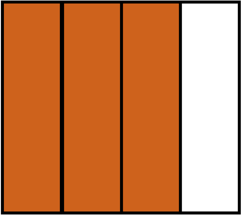 Orange-Brown Rectangle Fraction 3:4