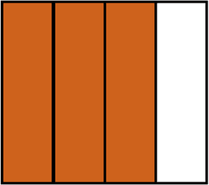 Orange-Brown Rectangle Fraction 3:4