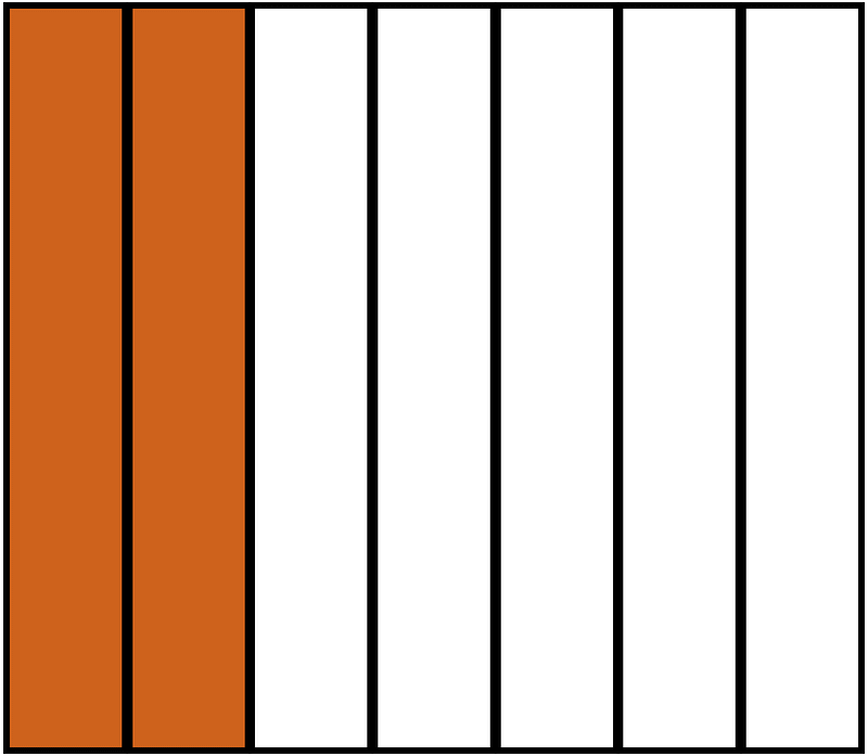 Orange-Brown Rectangle Fraction 2:7