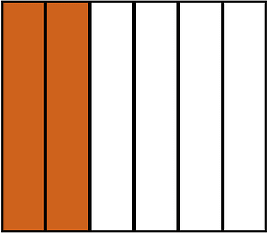 Orange-Brown Rectangle Fraction 2:6