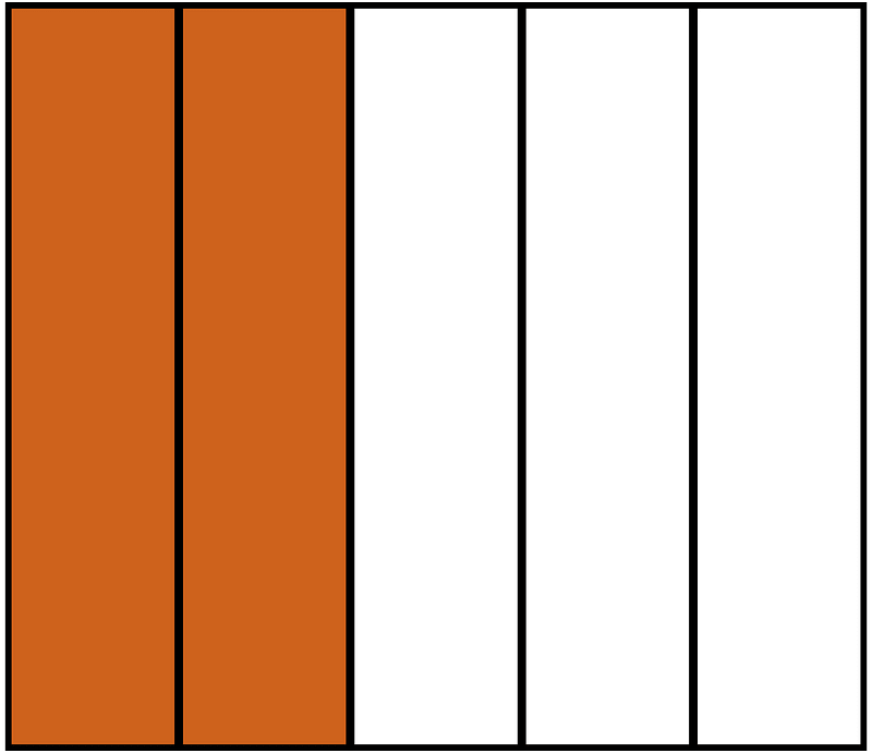 Orange-Brown Rectangle Fraction 2:5