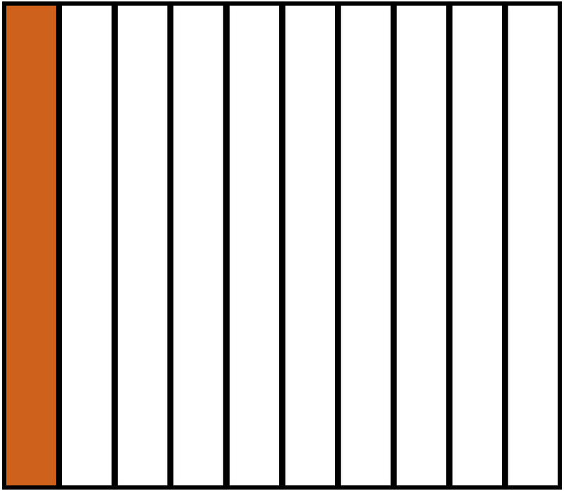 Orange-Brown Rectangle Fraction 1:10