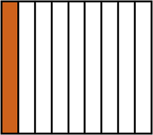 Orange-Brown Rectangle Fraction 1:9