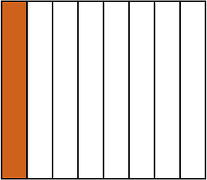 Orange-Brown Rectangle Fraction 1:8