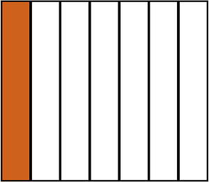 Orange-Brown Rectangle Fraction 1:7