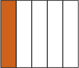 Orange-Brown Rectangle Fraction 1:5