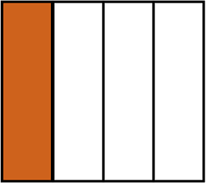 Orange-Brown Rectangle Fraction 1:4