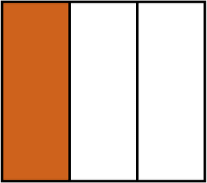 Orange-Brown Rectangle Fraction 1:3