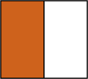 Orange-Brown Rectangle Fraction 1:2