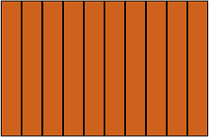 Orange-Brown Rectangle Fraction 10:10