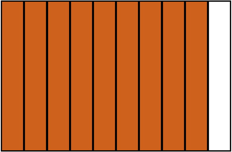 Orange-Brown Rectangle Fraction 9:10