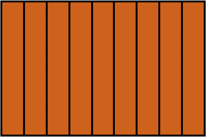 Orange-Brown Rectangle Fraction 9:9