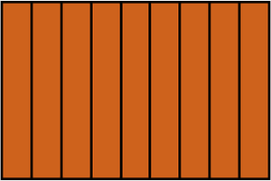 Orange-Brown Rectangle Fraction 9:9
