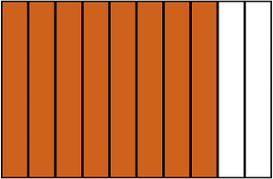 Orange-Brown Rectangle Fraction 8:10