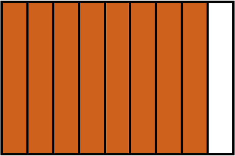 Orange-Brown Rectangle Fraction 8:9