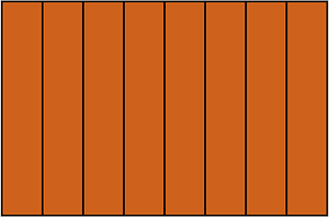 Orange-Brown Rectangle Fraction 8:8