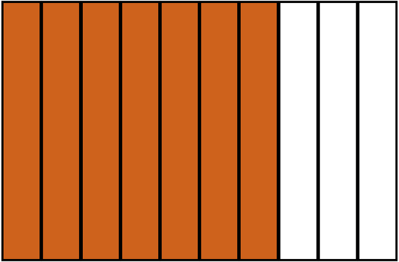 Orange-Brown Rectangle Fraction 7:10