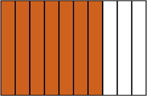 Orange-Brown Rectangle Fraction 7:10