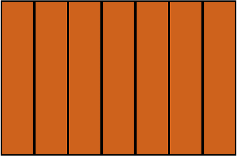 Orange-Brown Rectangle Fraction 7:7