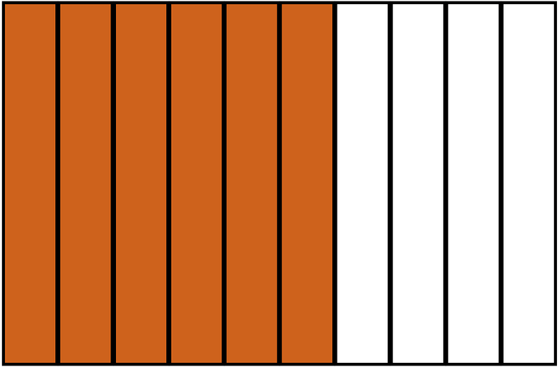 Orange-Brown Rectangle Fraction 6:10