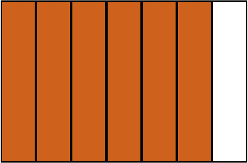 Orange-Brown Rectangle Fraction 6:7