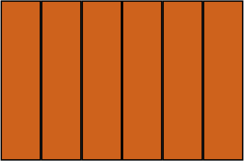 Orange-Brown Rectangle Fraction 6:6