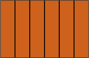 Orange-Brown Rectangle Fraction 6:6