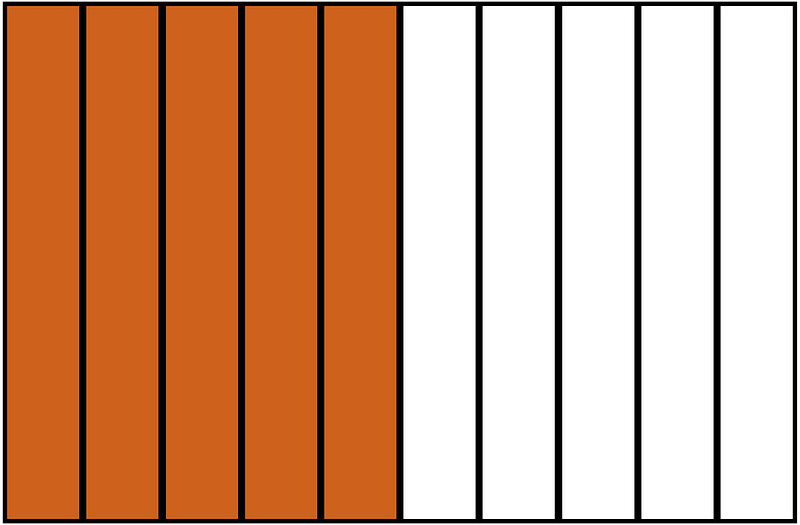 Orange-Brown Rectangle Fraction 5:10