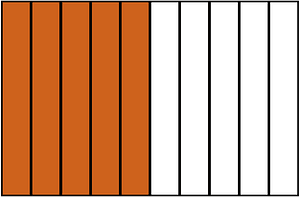 Orange-Brown Rectangle Fraction 5:10