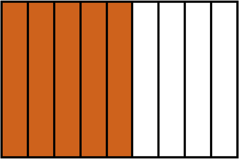 Orange-Brown Rectangle Fraction 5:9