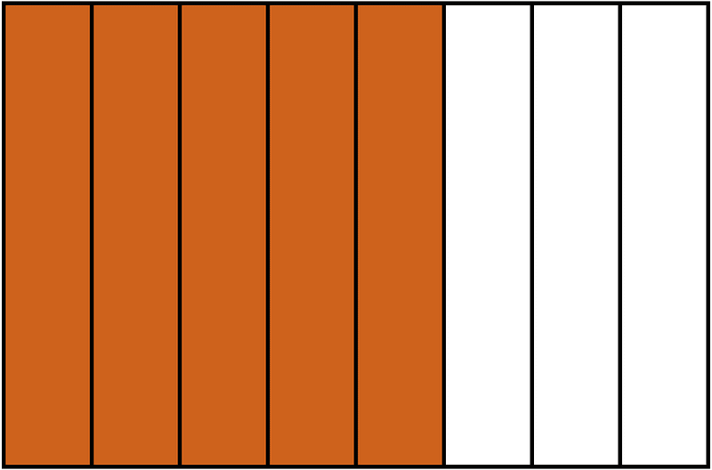 Orange-Brown Rectangle Fraction 5:8