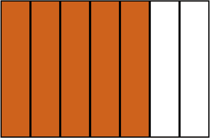 Orange-Brown Rectangle Fraction 5:7