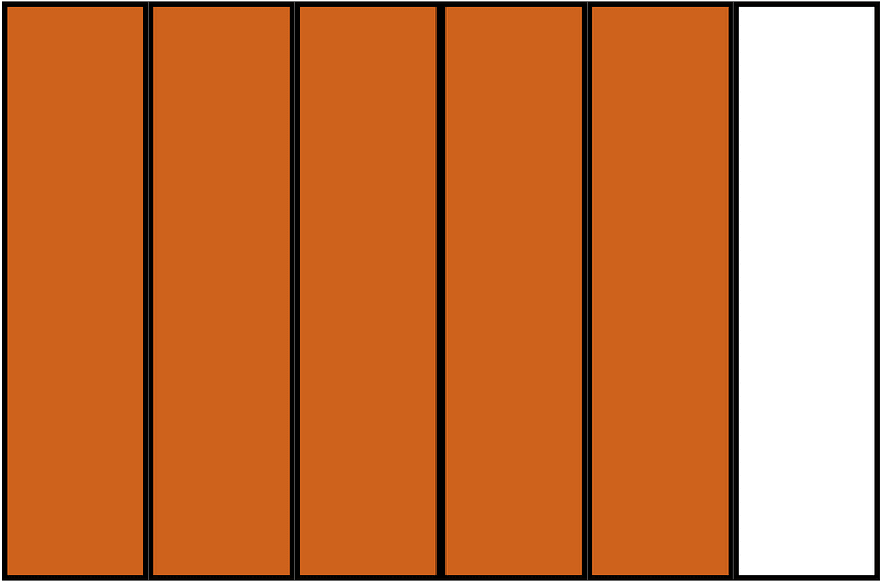 Orange-Brown Rectangle Fraction 5:6