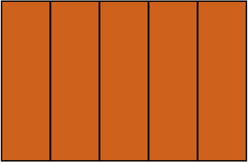 Orange-Brown Rectangle Fraction 5:5