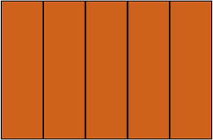 Orange-Brown Rectangle Fraction 5:5
