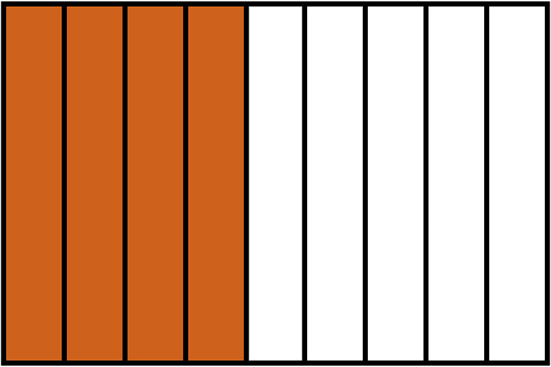 Orange-Brown Rectangle Fraction 4:9