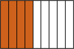 Orange-Brown Rectangle Fraction 4:9