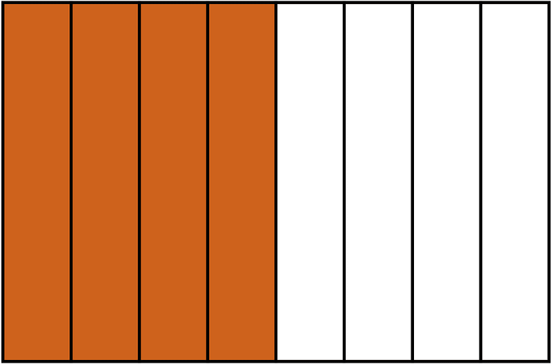 Orange-Brown Rectangle Fraction 4:8