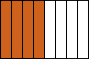 Orange-Brown Rectangle Fraction 4:8