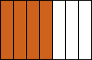 Orange-Brown Rectangle Fraction 4:7