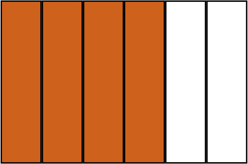 Orange-Brown Rectangle Fraction 4:6