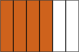 Orange-Brown Rectangle Fraction 4:6