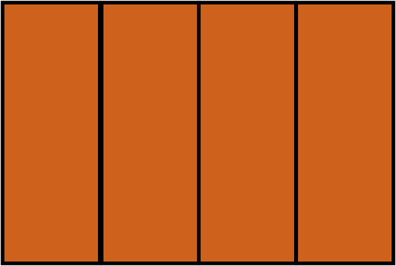 Orange-Brown Rectangle Fraction 4:4