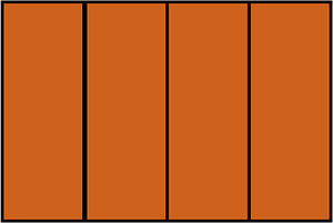Orange-Brown Rectangle Fraction 4:4