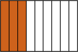 Orange-Brown Rectangle Fraction 3:9