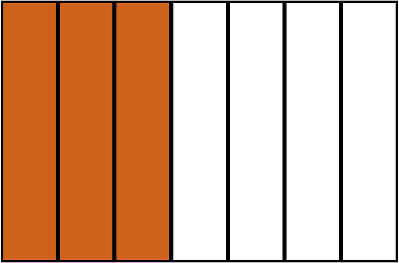 Orange-Brown Rectangle Fraction 3:7