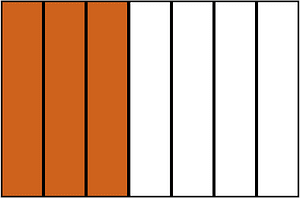 Orange-Brown Rectangle Fraction 3:7