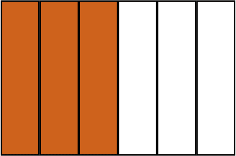Orange-Brown Rectangle Fraction 3:6
