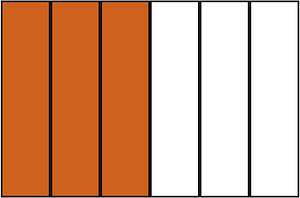 Orange-Brown Rectangle Fraction 3:6