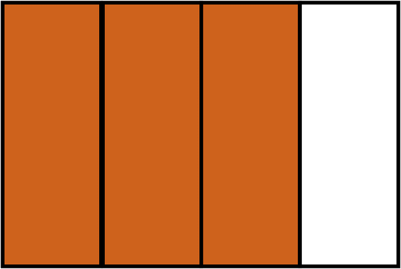 Orange-Brown Rectangle Fraction 3:4
